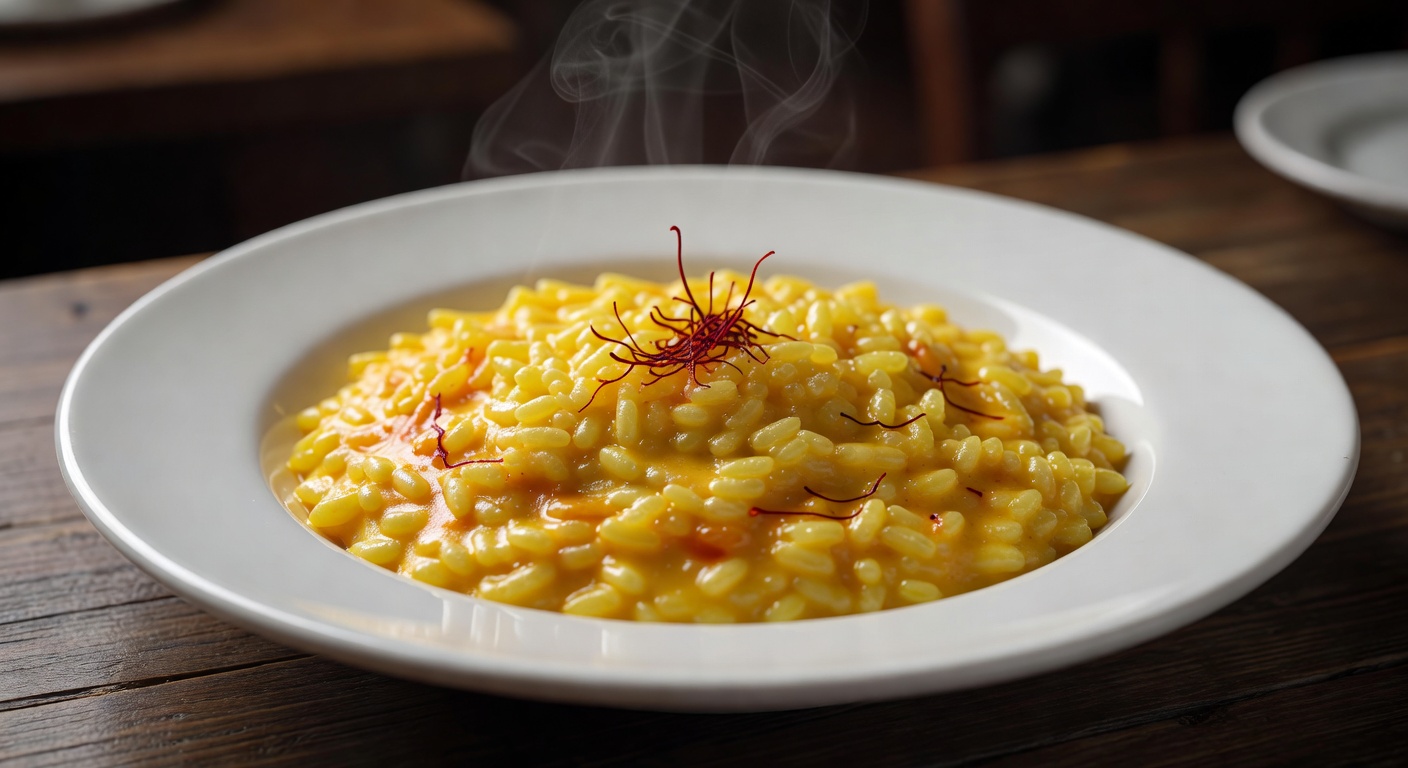Creamy yellow Saffron Risotto alla Milanese