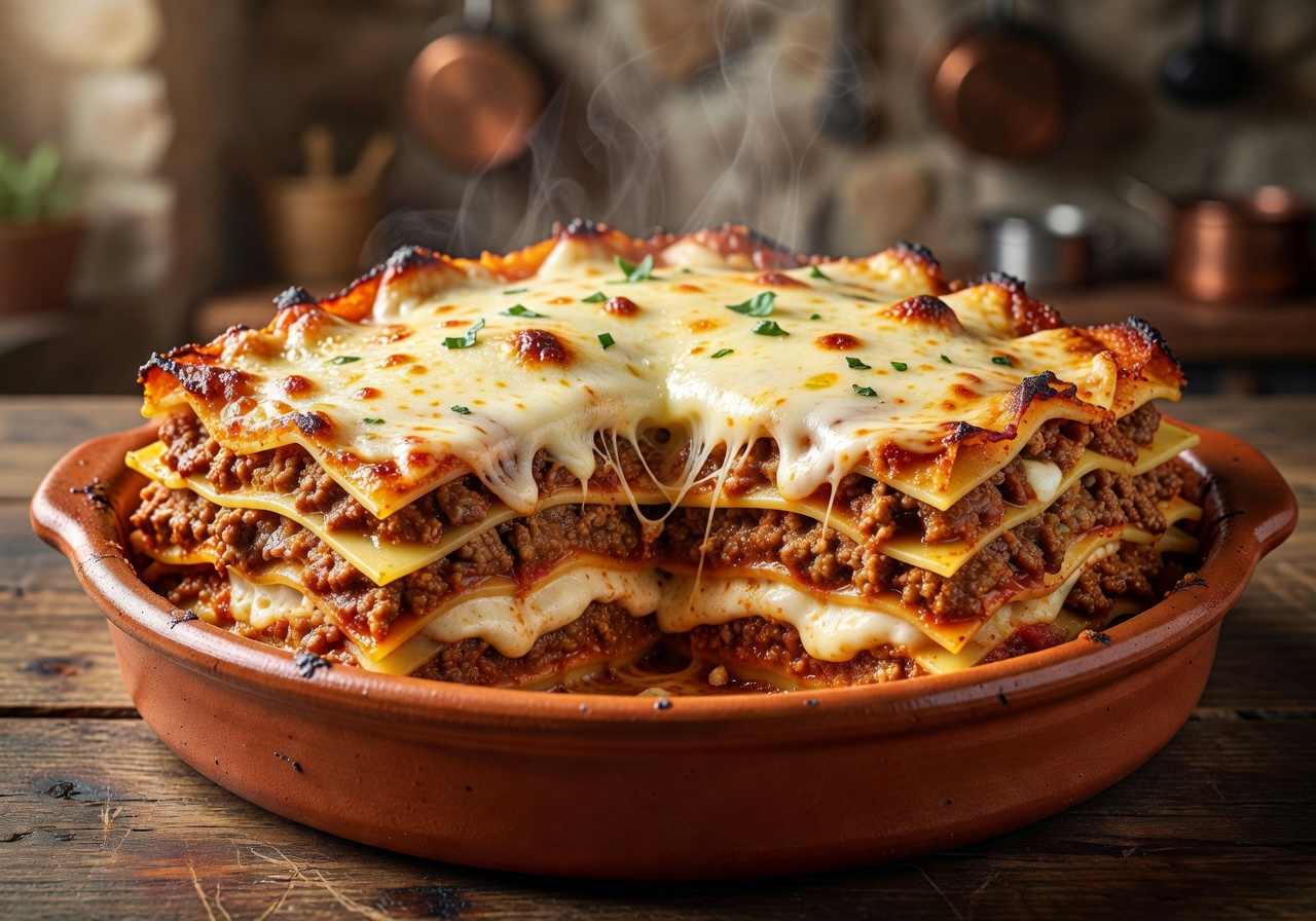 Layered Traditional Italian Lasagna